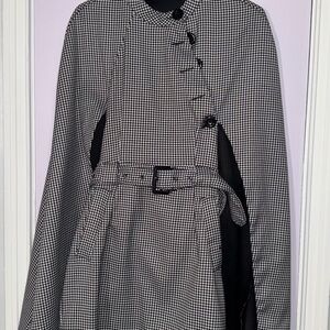 Chic Houndstooth Long Sleeve Dress